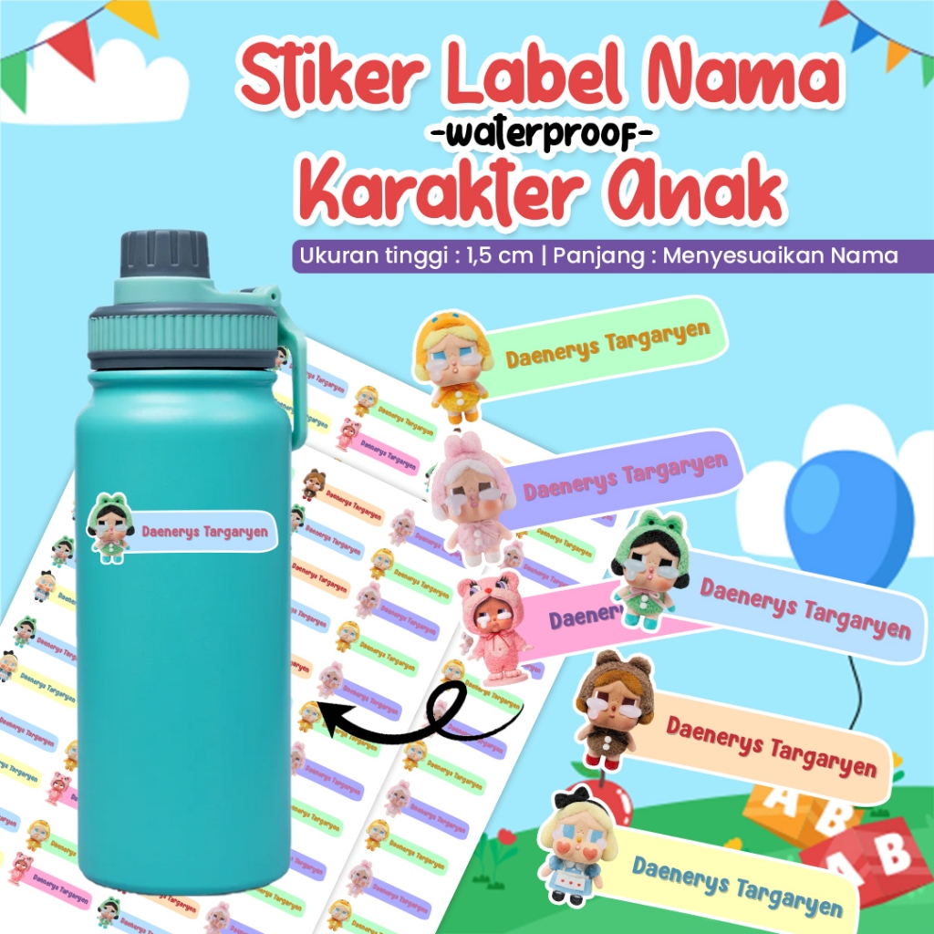 

STICKER LABEL NAMA WATERPROOF KARAKTER BABY CRYING