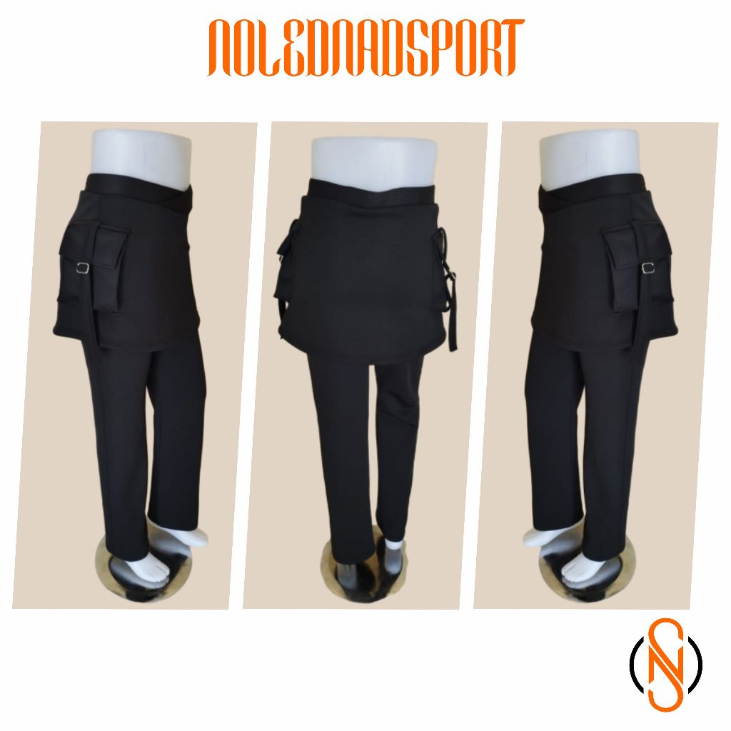 celana senam rok kantong wanita>>celana senam wanita>>celana olahraga wanita>celana rok wanita>Hitam