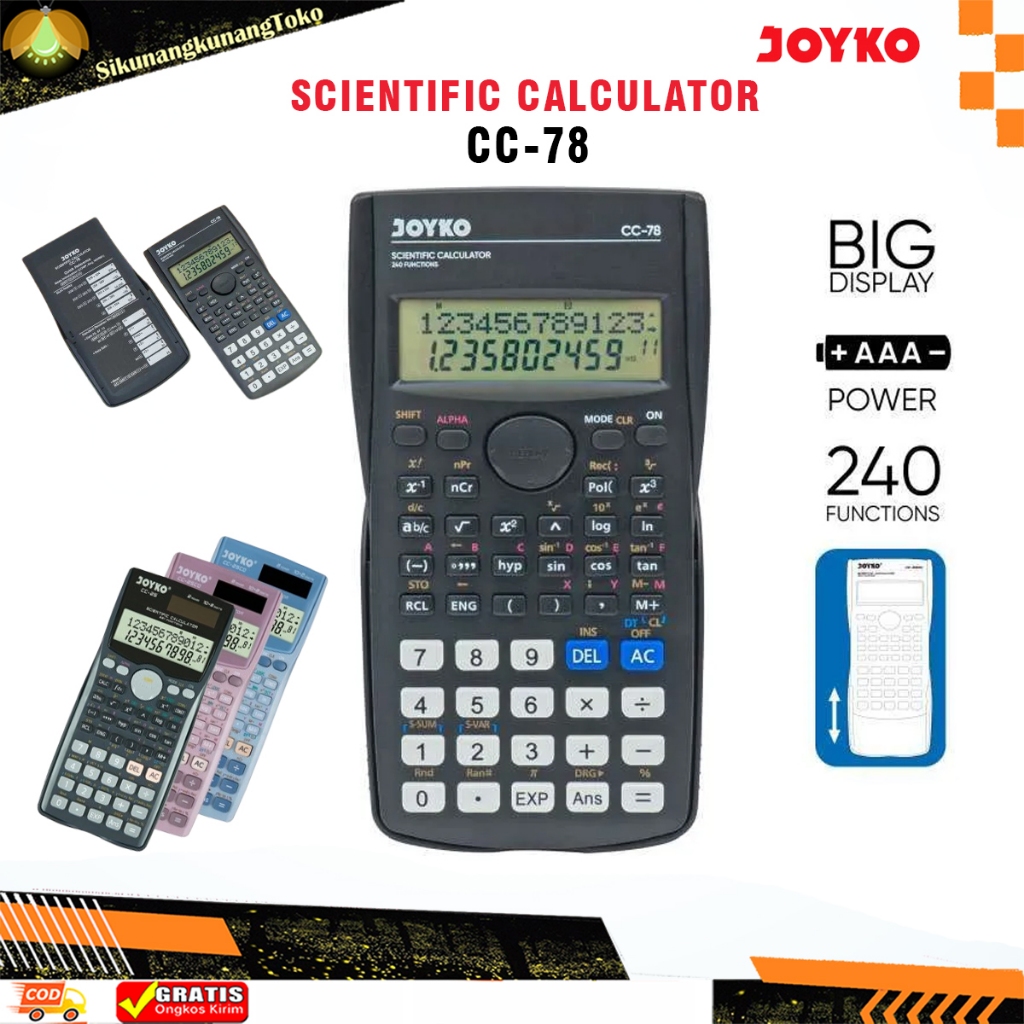 

(skn) Kalkulator Ilmiah CC-78 240 Functions Scientific calculator big display