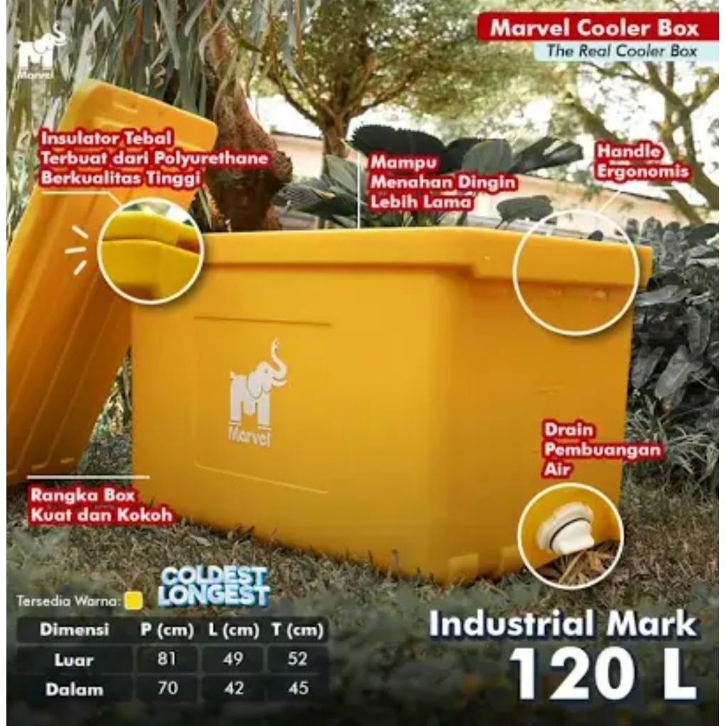 Cooler box besar Marvel 120 liter/Cooler box Marvel 120 liter/Kotak es besar 120 liter marvel
