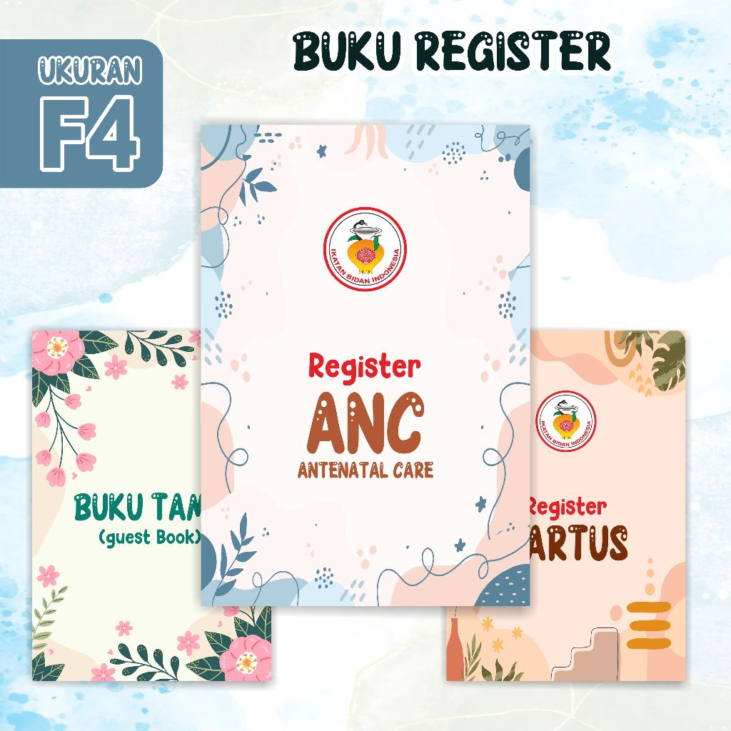 

Buku Register kebidanan ukuran F4, register harian bidan, lembar keterangan bidan, buku administrasi kebidanan, buku tamu
