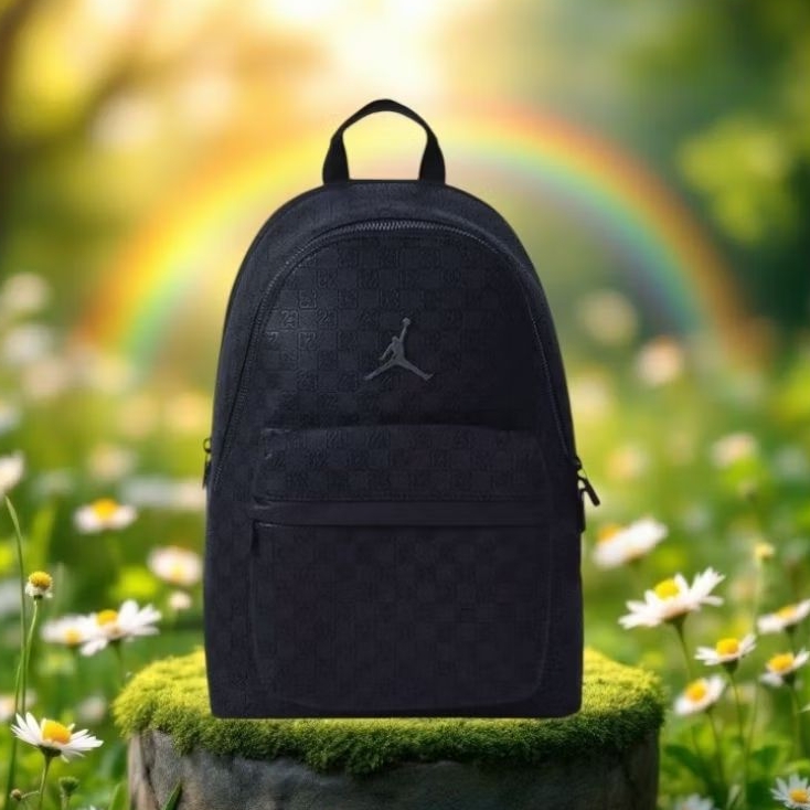 Tas Ransel Kulit Pria Wanita Nike Jordan Monogram Hitam Original