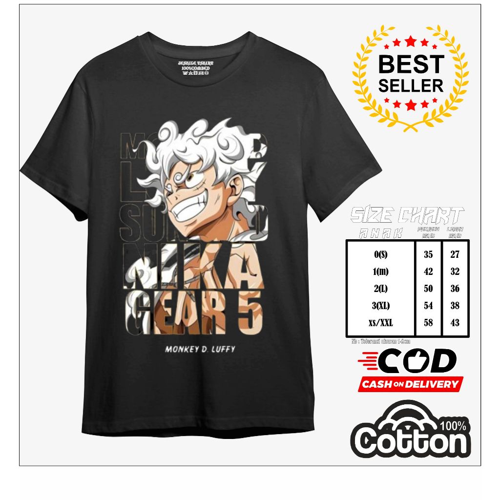 Kaos Metal / Baju metal Anime/edisi Gear 5 Private Judgment Day / T shirt Metal / Kaos Anime / Tshir