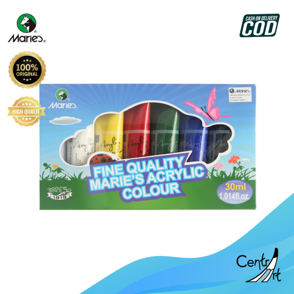 

Maries Fine quality Acrylic Colour set 30ml x 6 warna