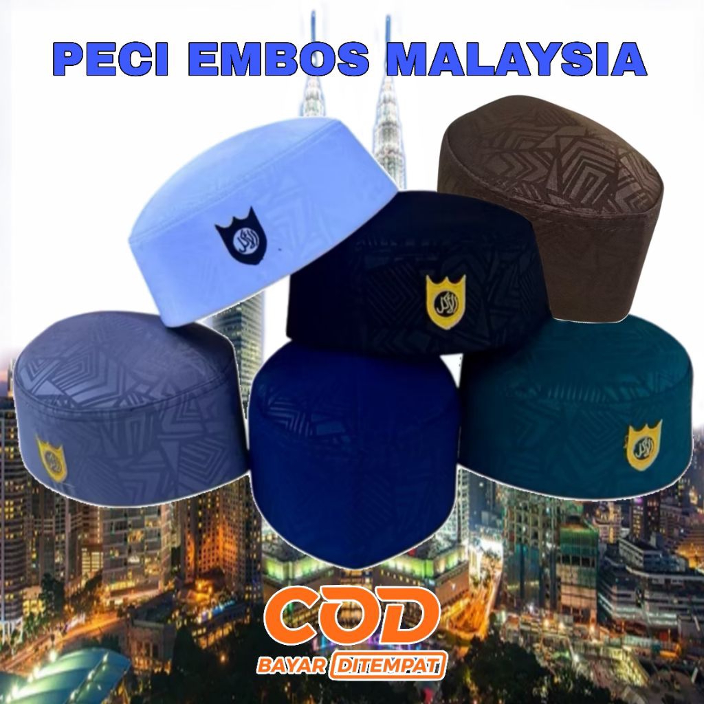 Peci Kopiyah Songkok Embos Peci Sultan Peci Malaysia Turki Embos Ukuran 1 Sampai 9