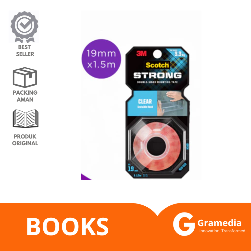 

Gramedia Lampung - 3M 410-S19 CLEAR MOUNTING TAPE 19 MM X 1.5 M