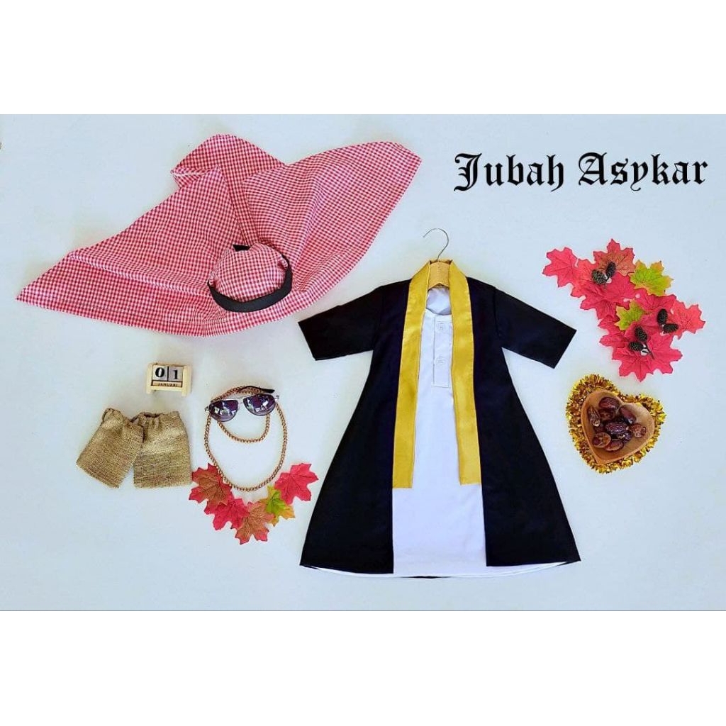 Jubah Asykar | Jubah Anak Laki-laki | Jubah Hitam Anak Laki-laki | Jubah Arab