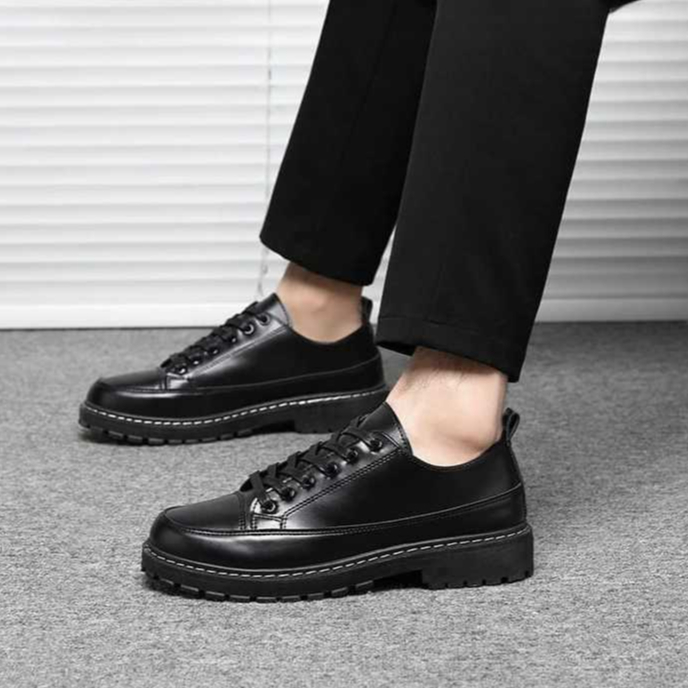 Unik Sepatu Sekolah Formal Pria Kulit Warna Hitam Terbaru