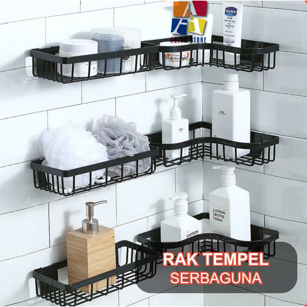 Rak Kamar Mandi Tempel Dinding Rak Sabun Kamar Mandi Plastik Gantung Tanpa Bor/Rak Sabun Kamar Mandi