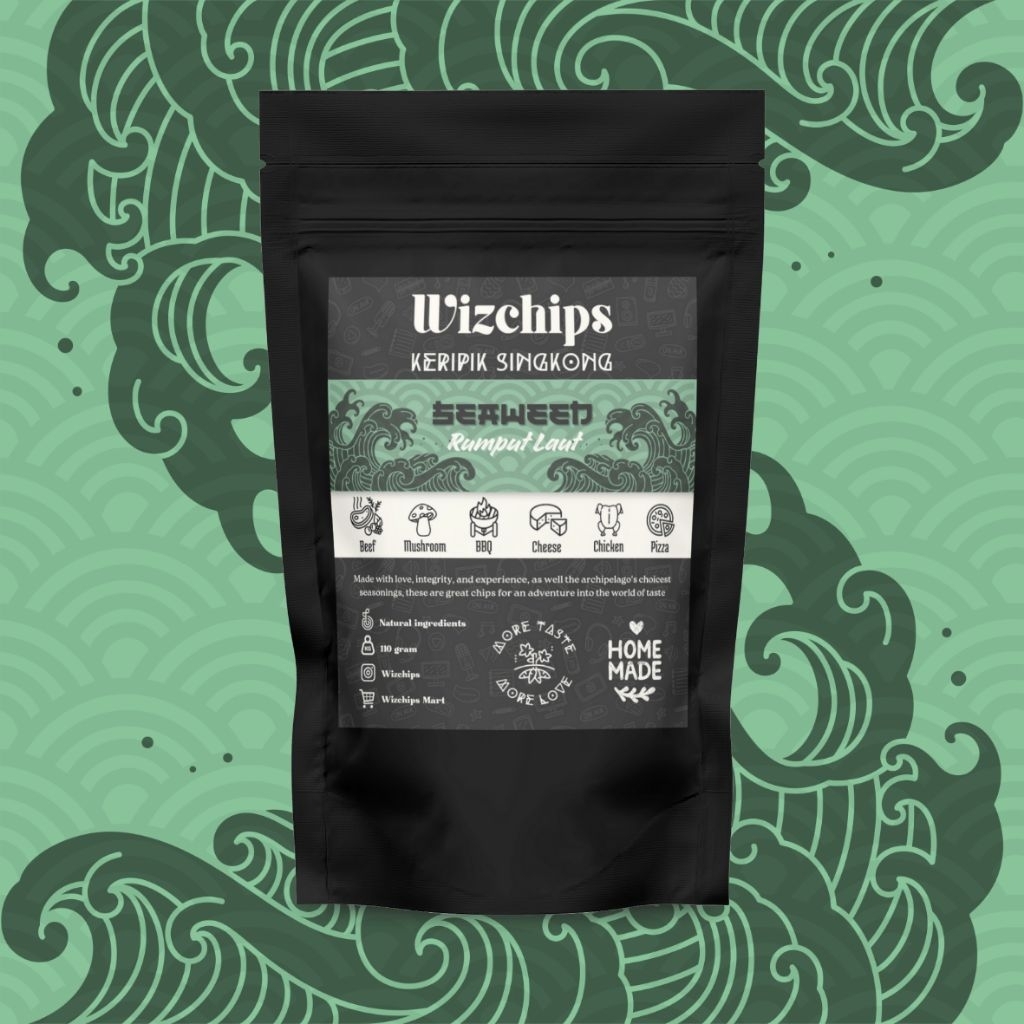 

WIZCHIPS Keripik Singkong Premium Rasa Rumput Laut 110gram