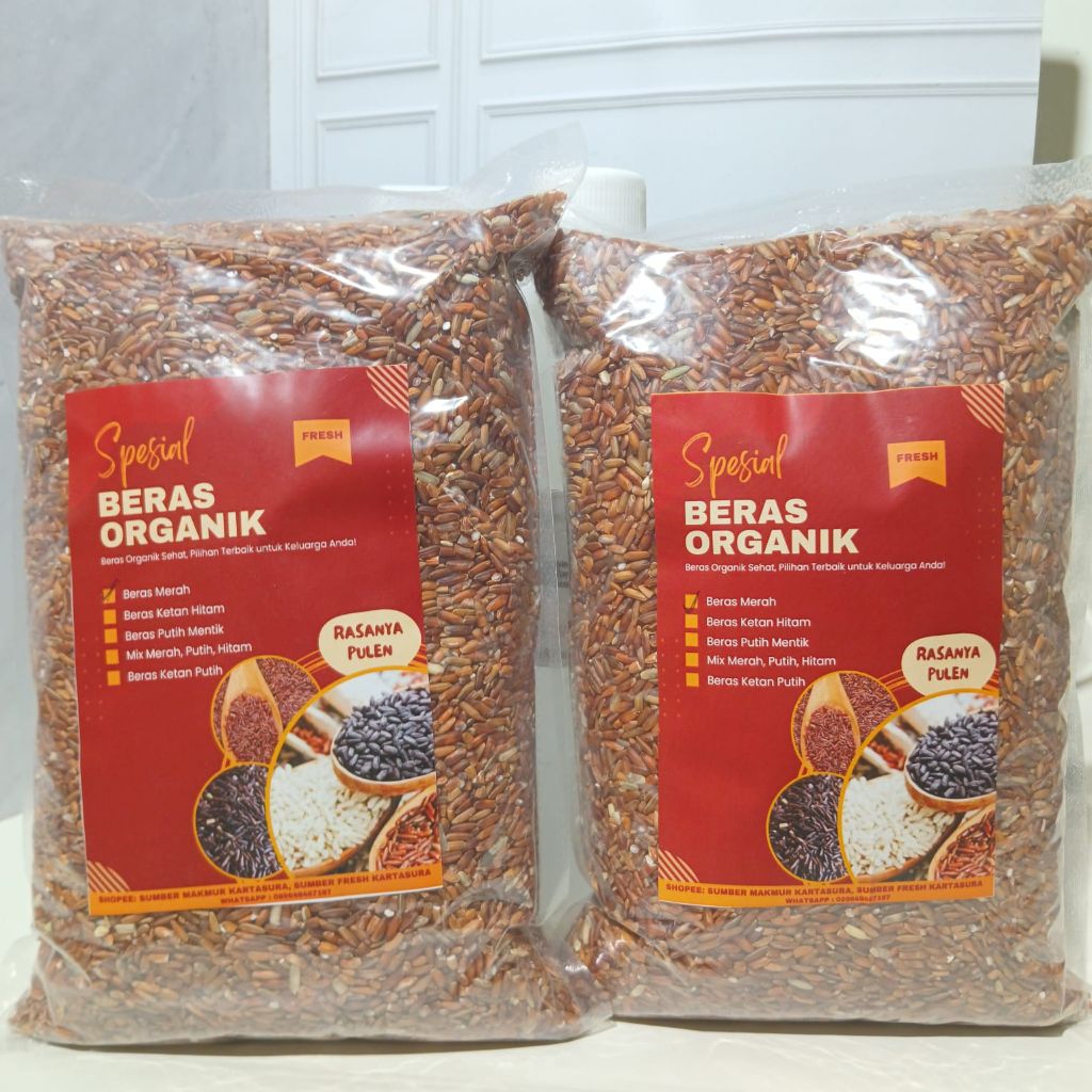 

BERAS MERAH ORGANIK PREMIUM 1 KG FREE ONGKIR