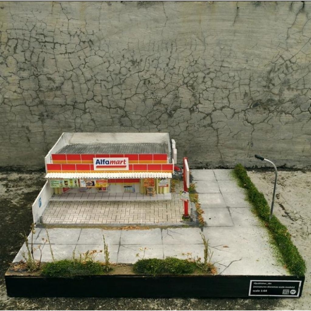 Miniatur / Diorama / Maket / Replika Alfamart skala 1:64