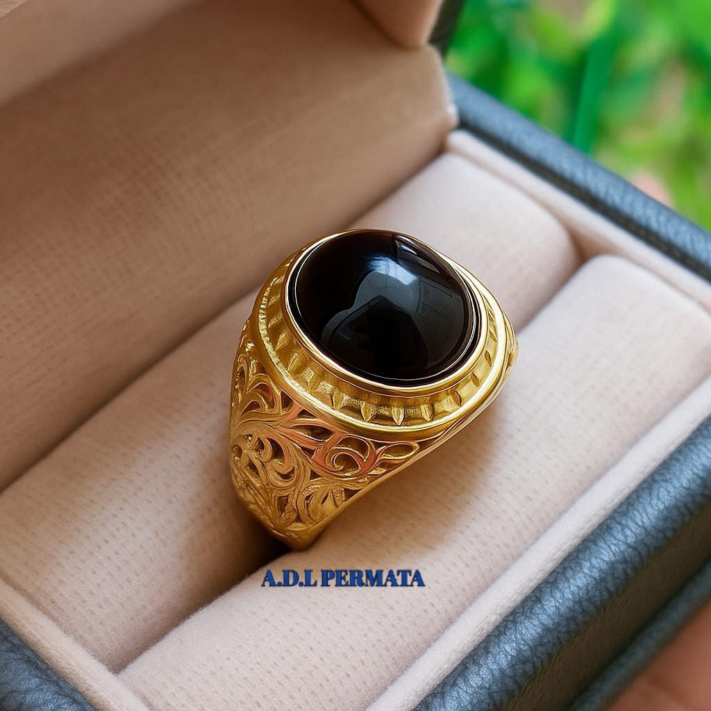 CINCIN BATU NATURAL KECUBUNG WULUNG HITAM PEKAT