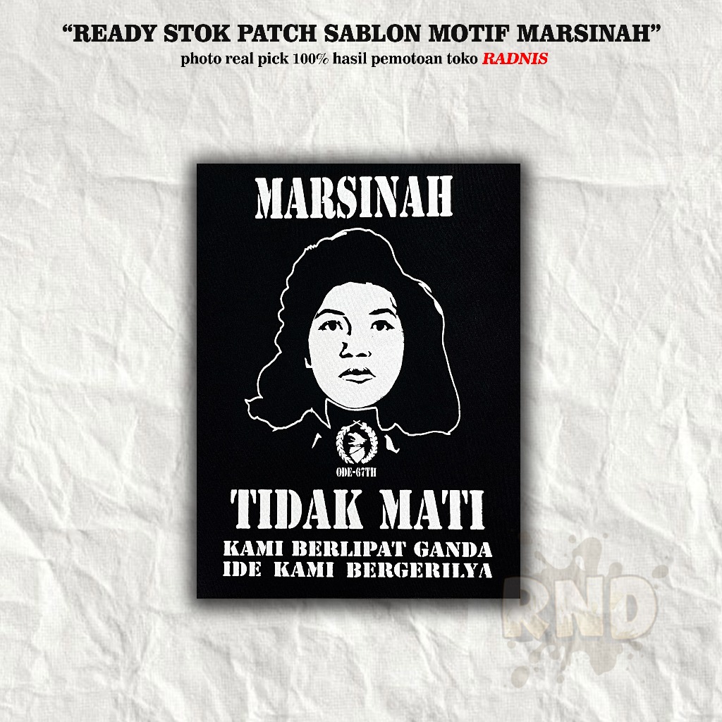 PATCH SABLON MARSINAH EMBLEM SABLON MUNIR BACKPATCH TANMALAKA REFUSE RESIST AKSESORIS JAHIT