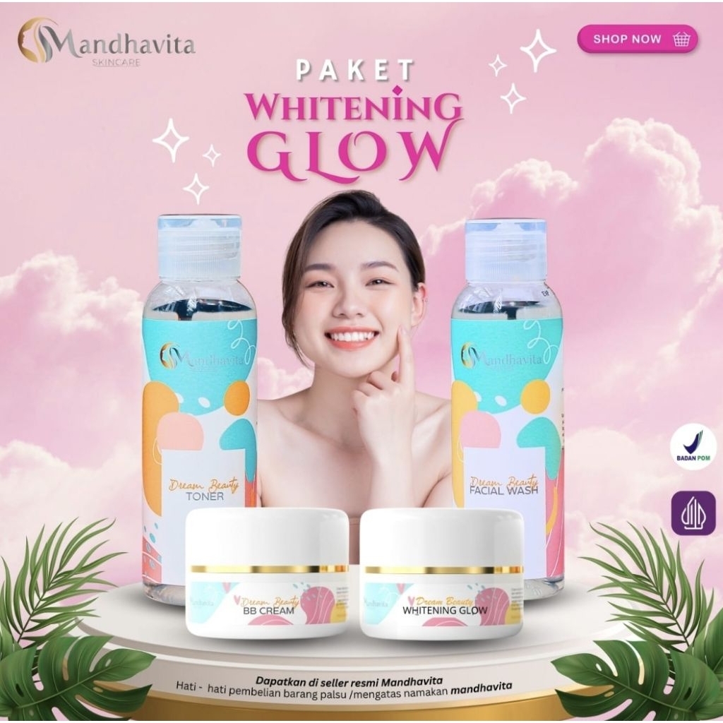 Mandhavita Paket Whitening Glow ASLI ORIGINAL  ( READY ) BONUS SERUM.