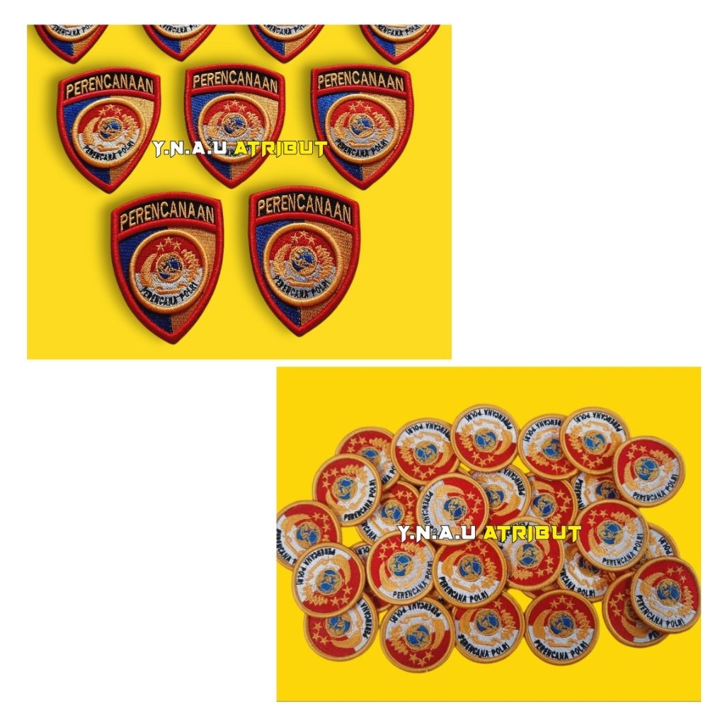 ATRIBUT PDL POLRI / BET LENGAN PDL PERENCANAAN POLRI BORDIR TIMBUL / PIN PDL RODA PERENCANAAN POLRI 
