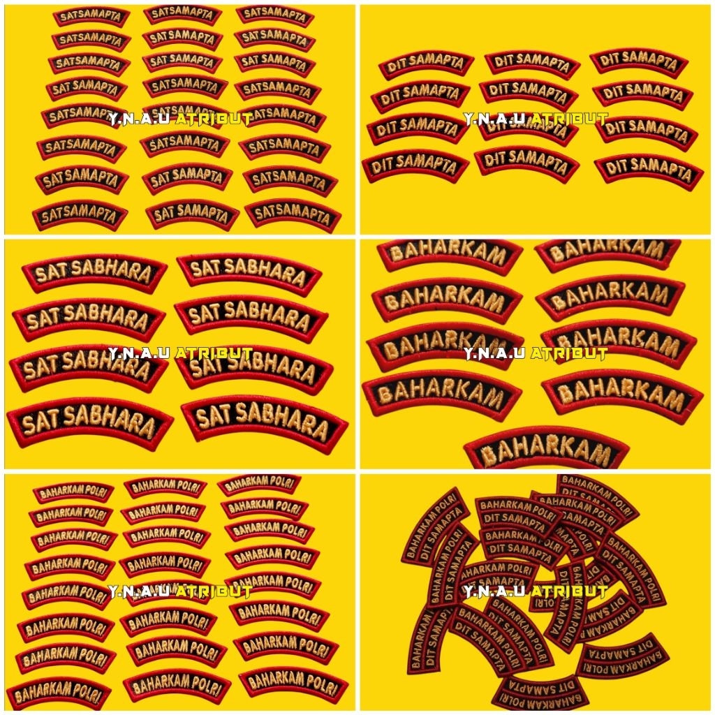 ATRIBUT PDL POLRI / BET LENGAN DIT SAMAPTA POLRI BORDIR TIMBUL / BET LENGAN SAT SAMAPTA POLRI / BET 