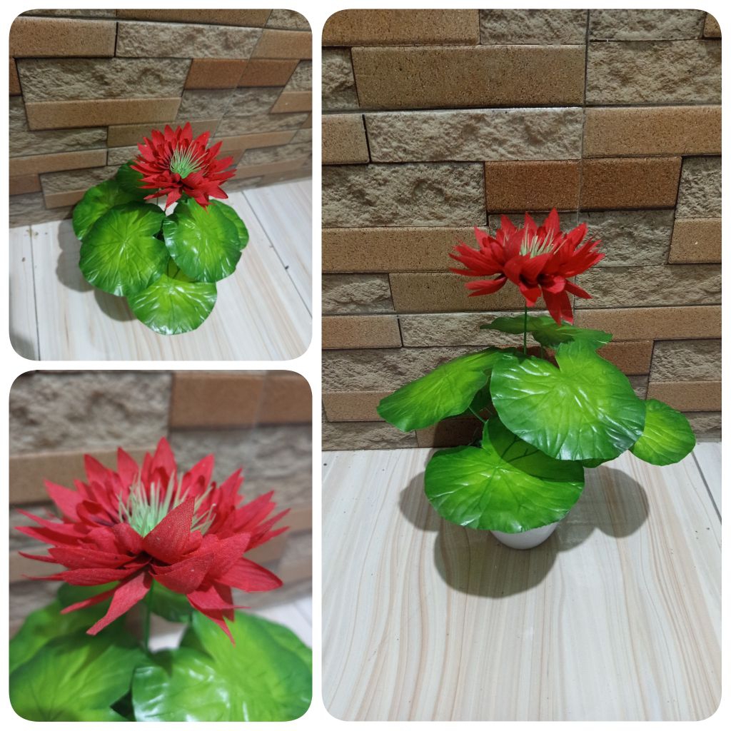 Tanaman air melati lotus teratai bunga hias artificial imitasi palsu plastik