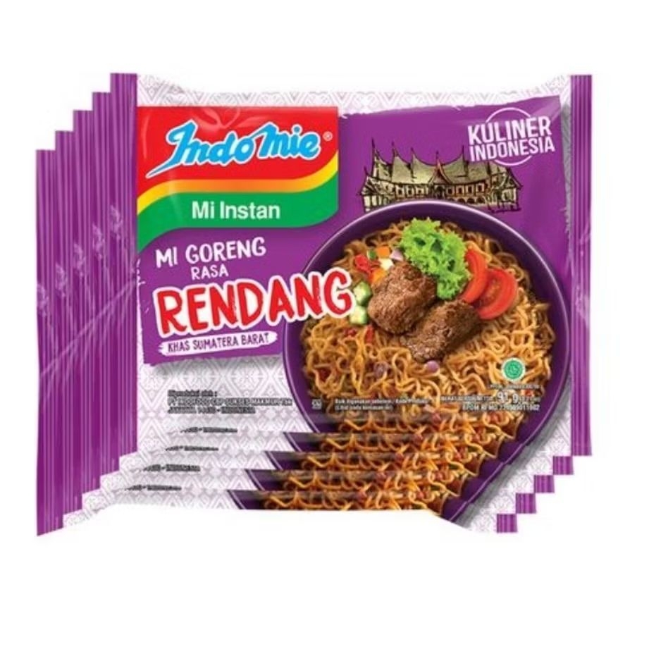 

Paket 5 Pcs - Indomie Mie Instan Goreng Rasa Rendang isi 91 Gram