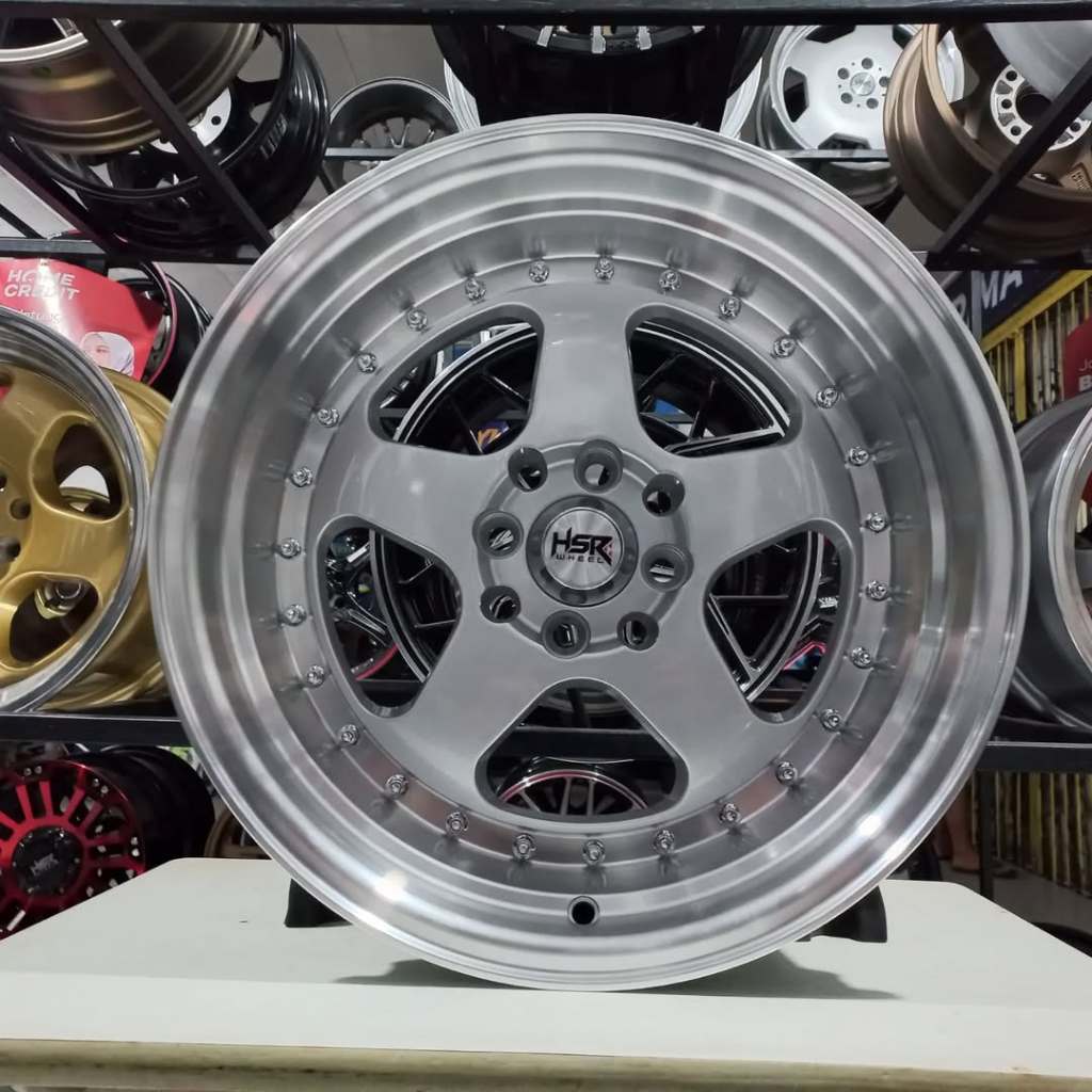 VELG RACING R15 LEBAR 9 HSR BURN UNTUK MOBIL KIJANG AVANZA VIOS JAZZ DLL PELEK MOBIL RING 15