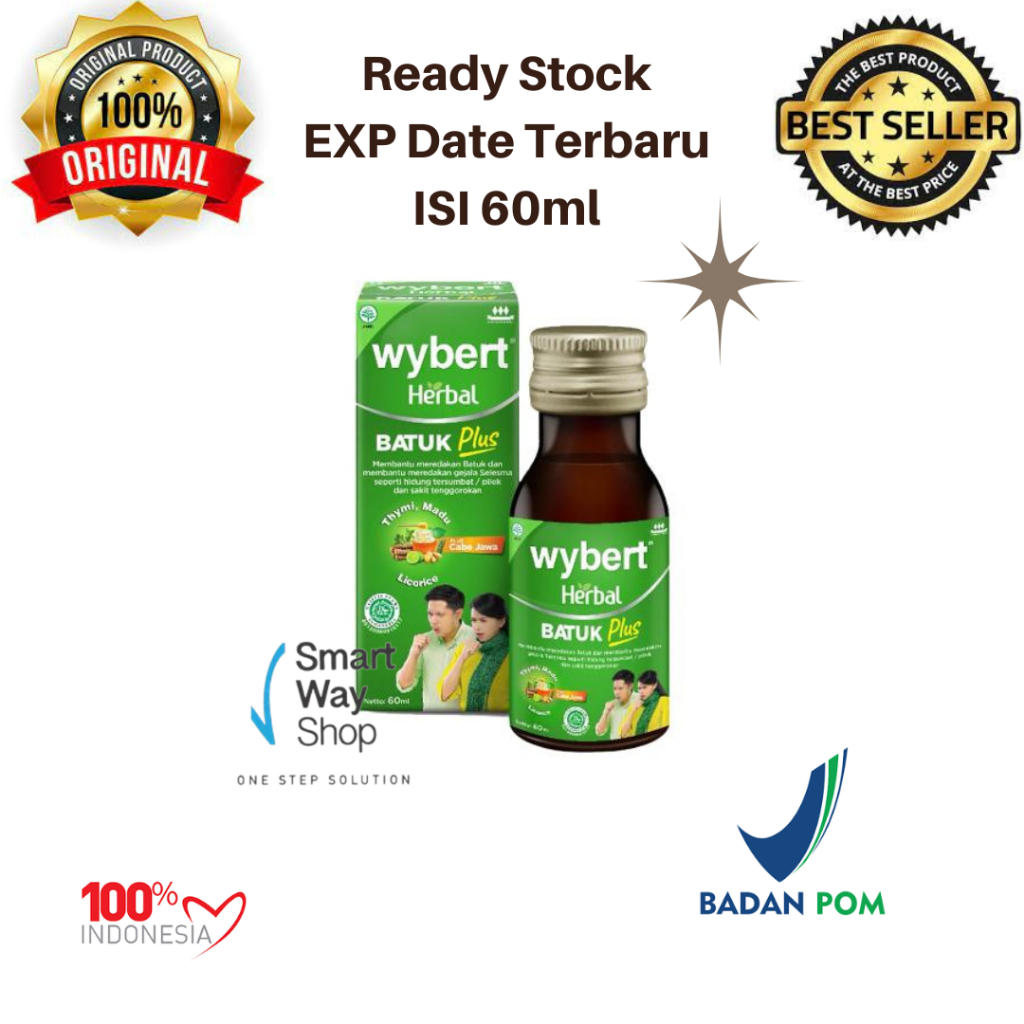 Wybert Herbal Batuk Plus Dewasa 1 Botol 60 mL ORI BPOM HALAL
