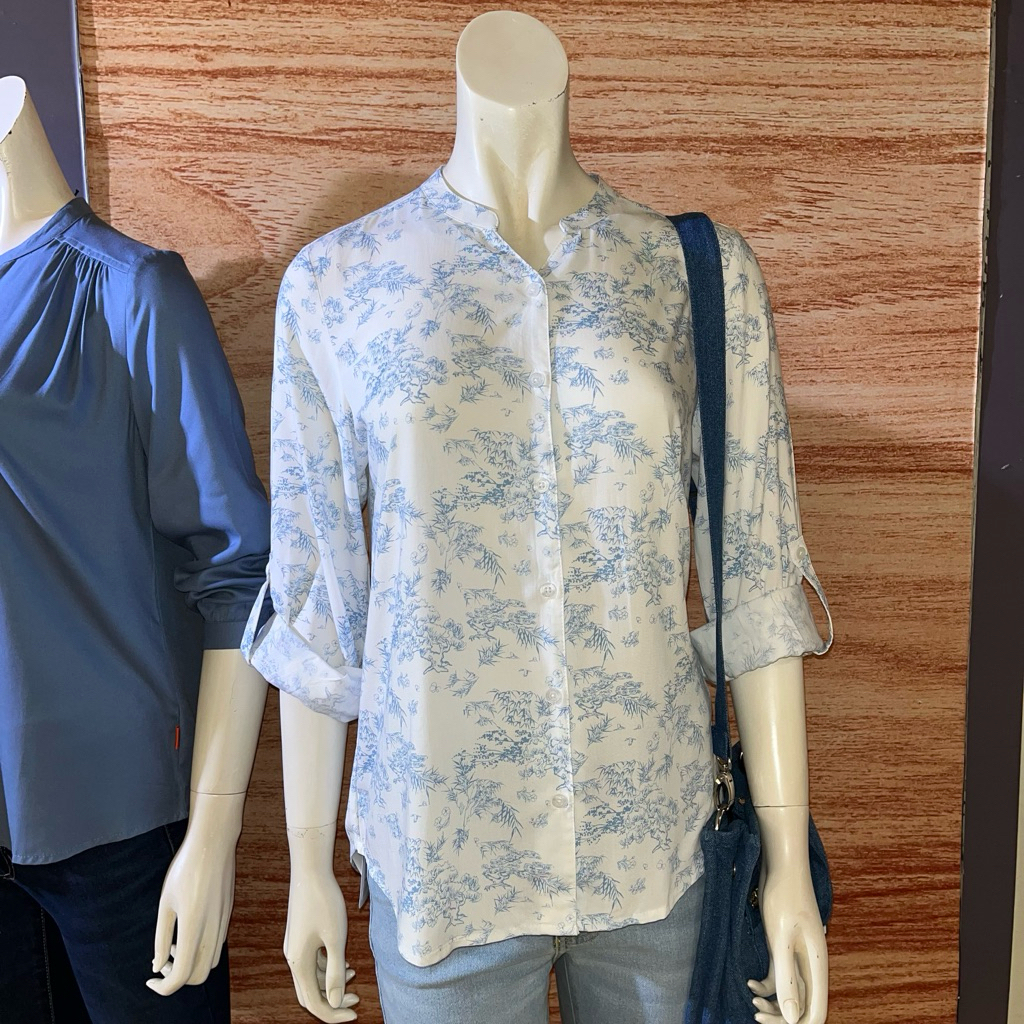 Dust Amaya putih etnik kemeja wanita bahan rayon super cutiie S-2XL