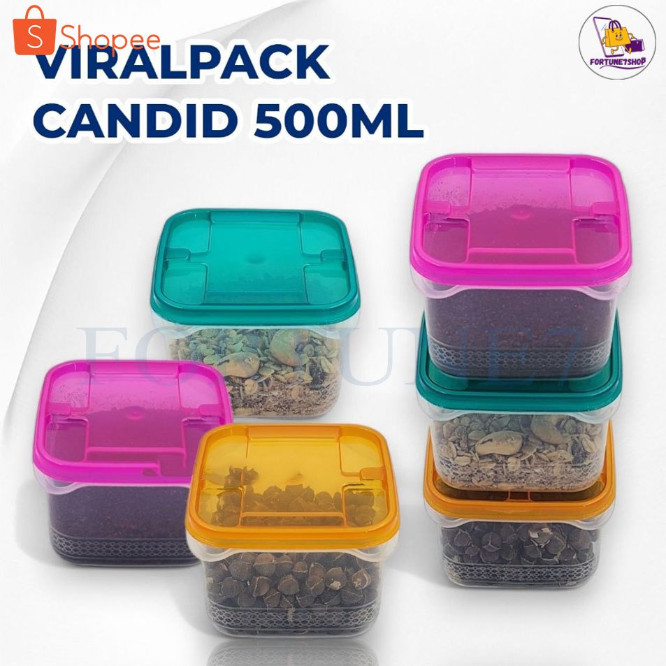 6 Pcs Toples VIRAL 500ML / Toples Bumbu Dapur/ Toples Permen / Toples Plastik