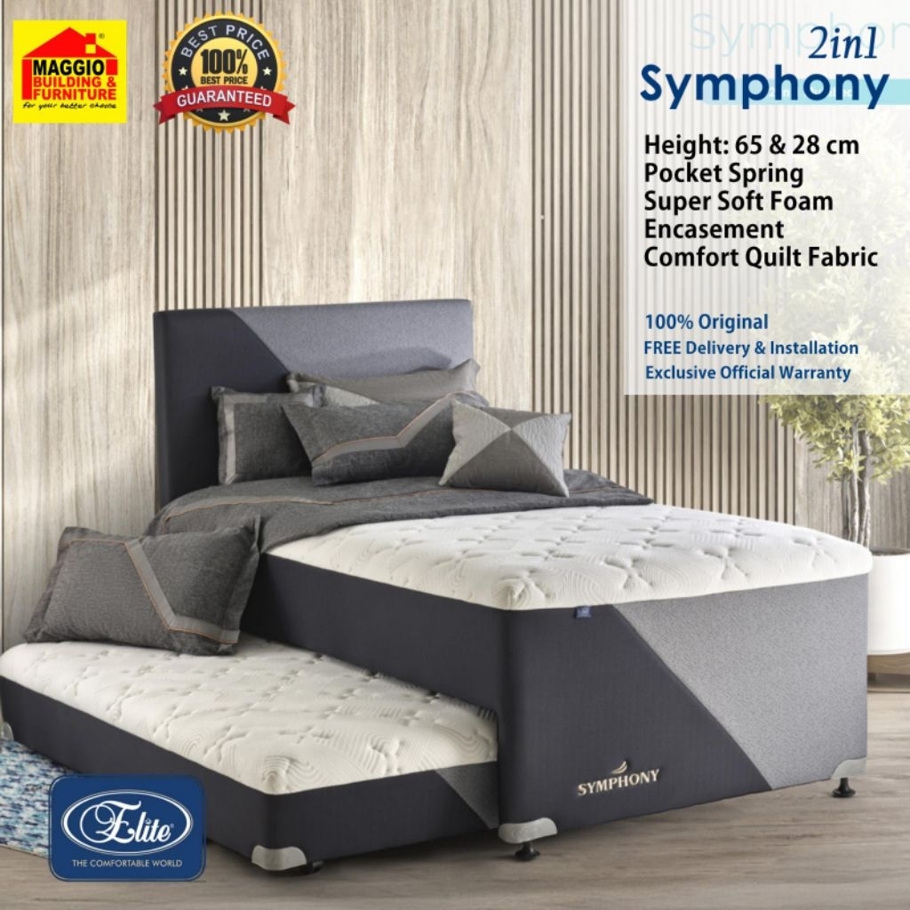 KASUR SPRINGBED ELITE - KASUR ANAK SORONG - SYMPHONY 2IN1 ALL SIZE - ELITE
