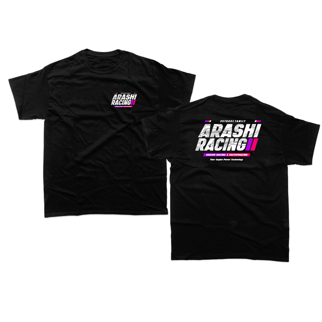 Kaos official Arashi Racing Bahan KATUN sablon plastisol