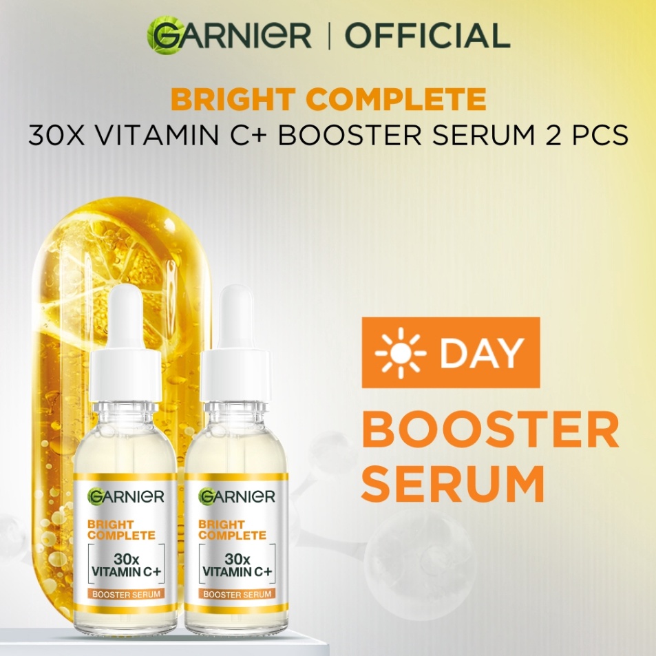 PAKET HEMAT ISI 2 Garnier Bright Complete Brightening Vitamin C 3x Booster Serum Skin Care  3ml Cepa