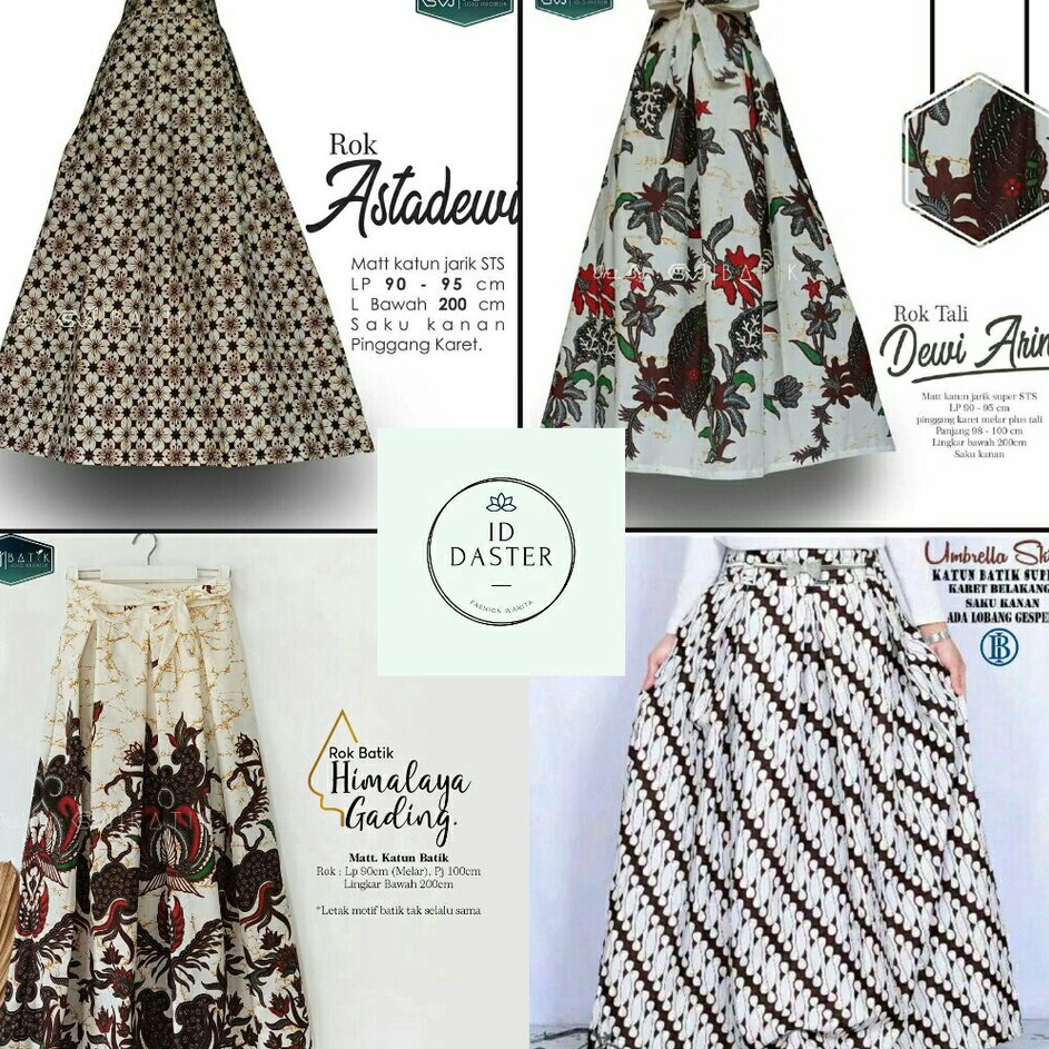 Update  Rok Batik Panjang Payung Klok Premium Klasik Hitam Putih Sogan Jumbo Big Size Bawahan Wanita