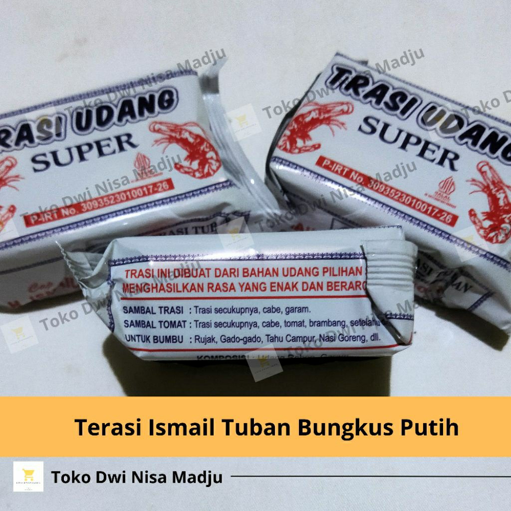 

Terasi Ismail Tuban Bungkus Putih 100 Gram