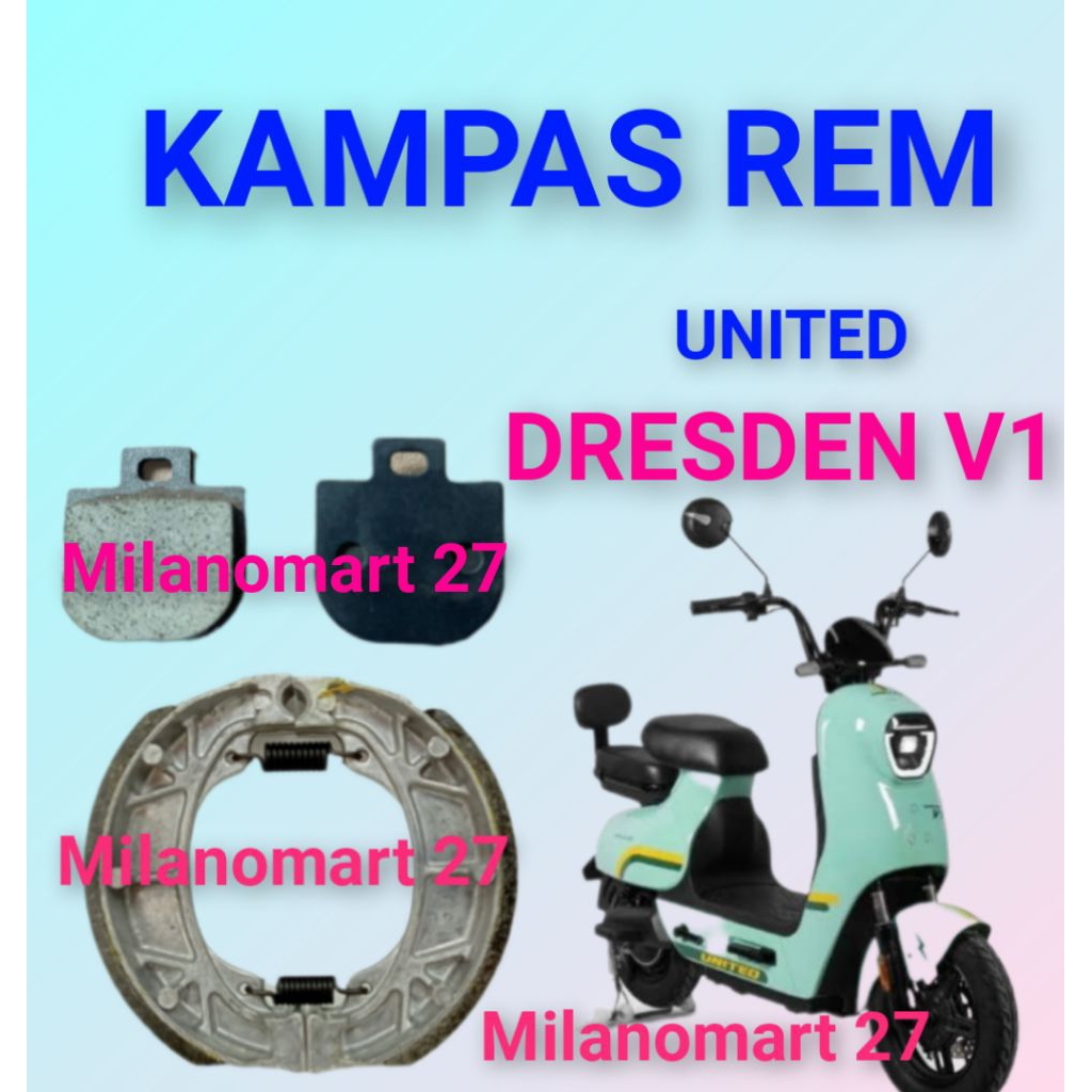 kampas rem united Dresden V1 kampas rem sepeda listrik united Dresden v1