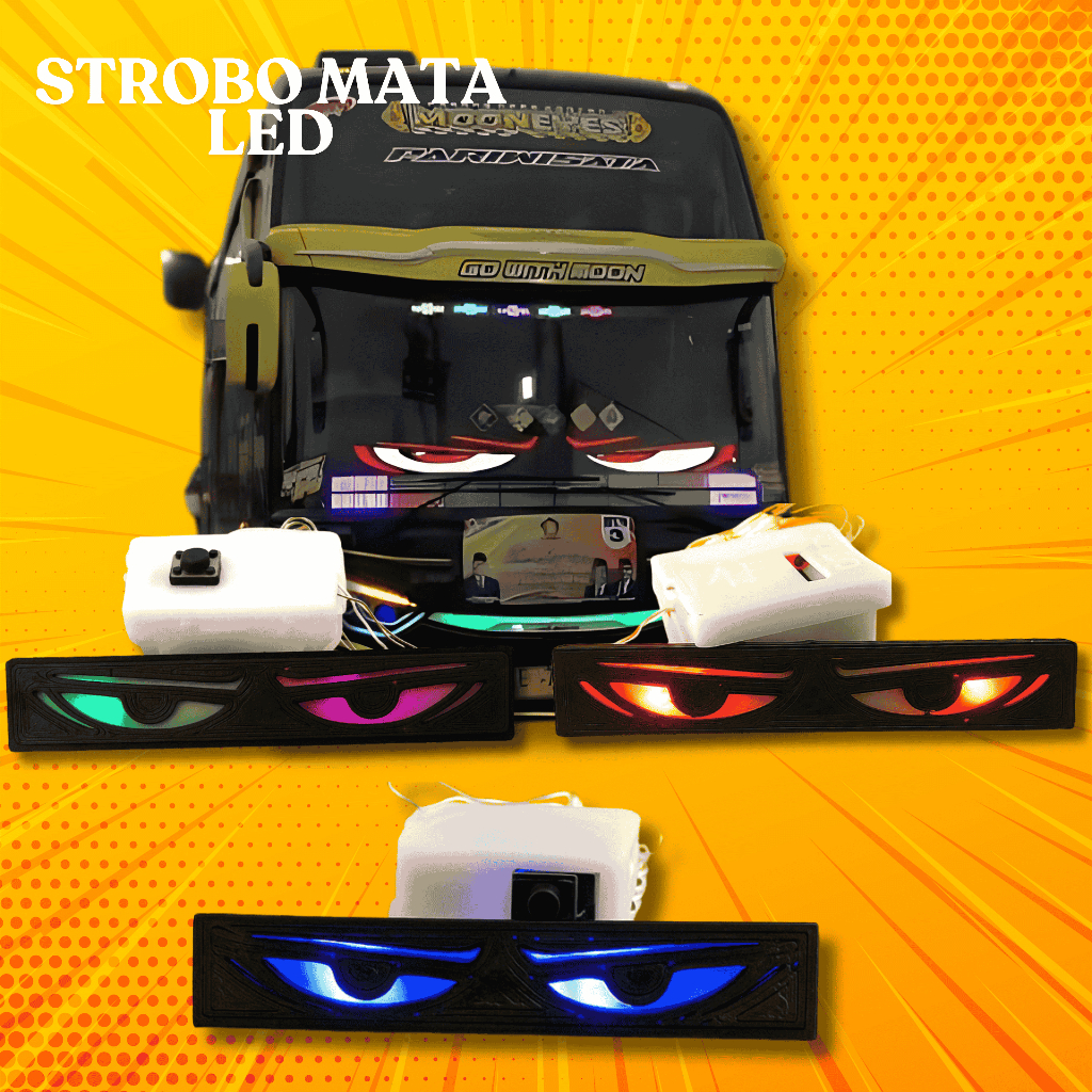 Lampu Mata Strobo Mata dan Rotator Miniatur Mata Mobil dan Bus Miniatur | Aksesoris storobo mata led