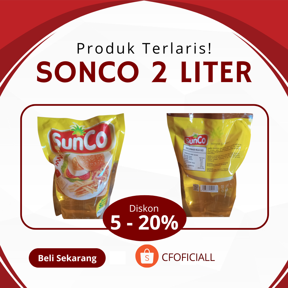 

Minyak Goreng Sunco 2 Liter - Sunco 2000ML - SUNCO 2liter Murah - Minyak Goreng Murah - Minyak Goreng Kemasan - Sunco 2liter