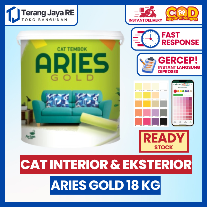 Cat Tembok Eksterior & Interior ARIES GOLD 18 KG