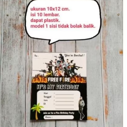 cake topper hiasan kue 1 set free fire / banner bunting flag happy birthday free fire / topi ulang t