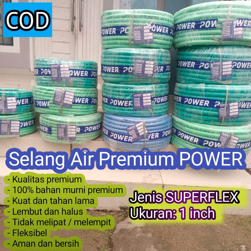 Selang Premium POWER  SUPERFLEX 1 inch Panjang 50 Meter