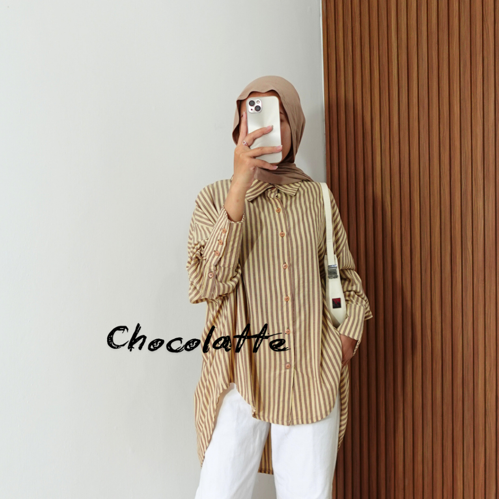 Nada Top Atasan Kemeja Oversize bahan Katun by tunicis