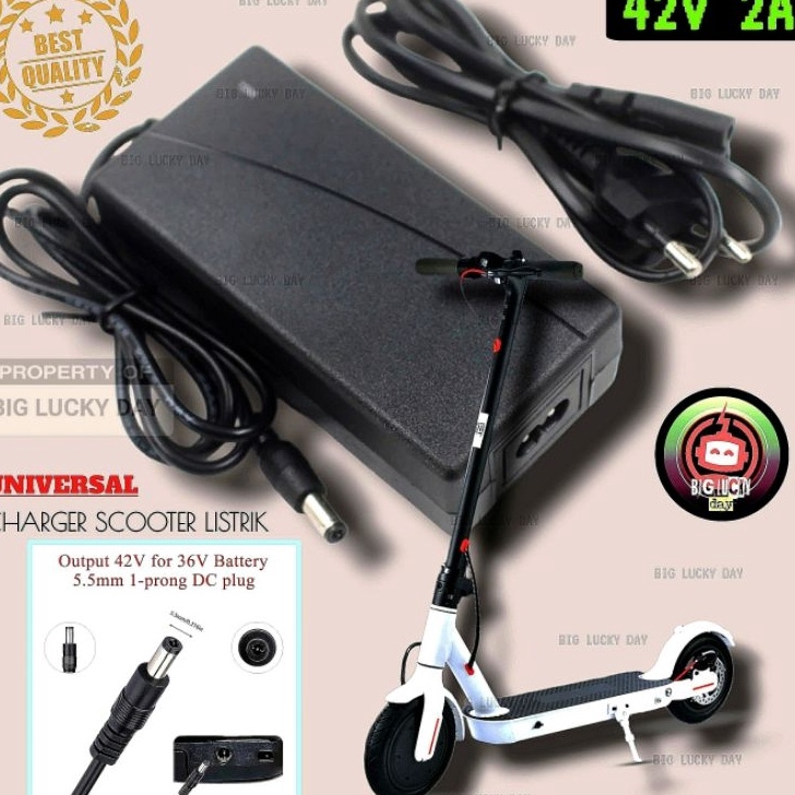 Miliki  Charger 36v lithium output 42v 2A scooter listrik exotic inokim light fiido dyu himo cas bat