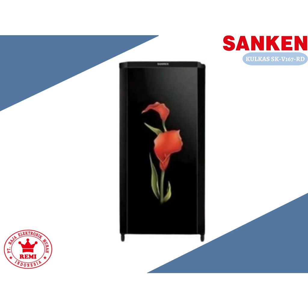 SANKEN SK-V167F-RD Kulkas 1 Pintu Lemari Pendingin Kapasitas 170L