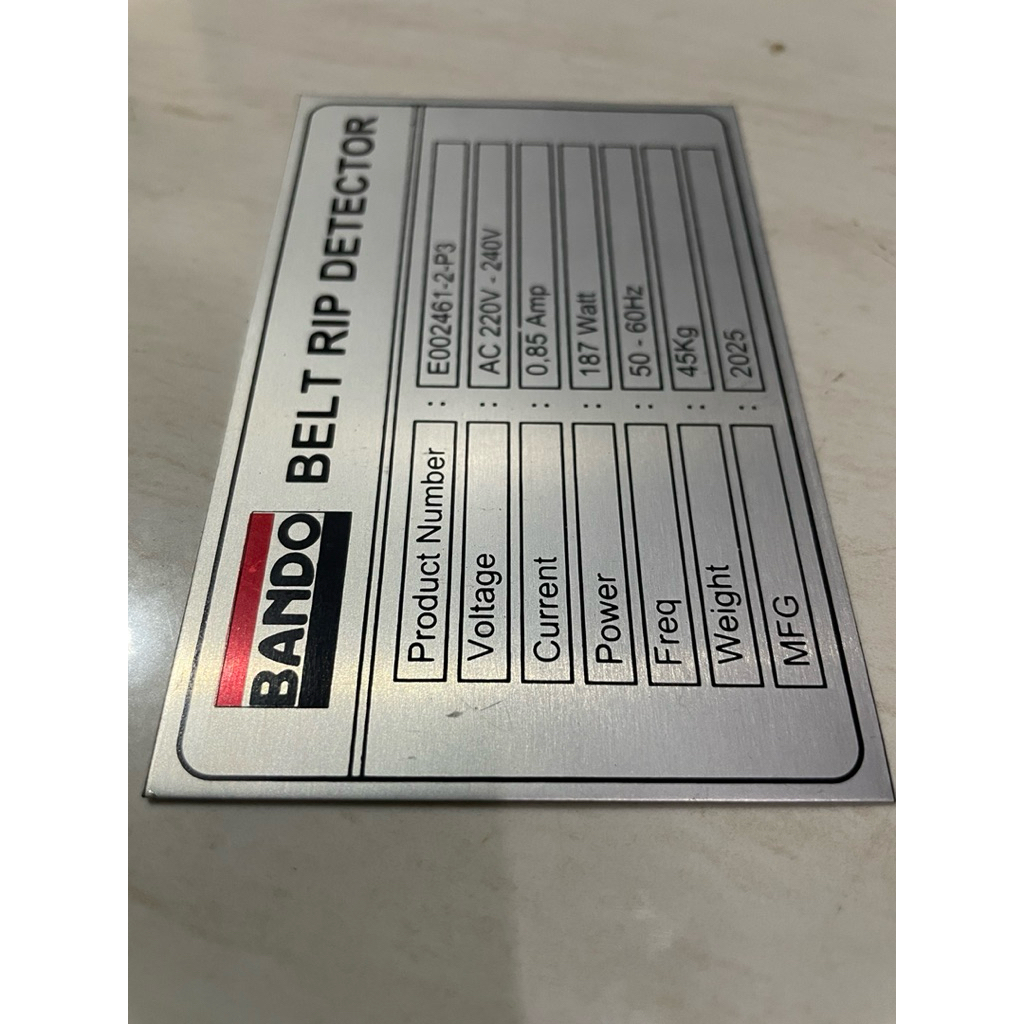 

NAME PLATE ALUMINIUM ANODIZE