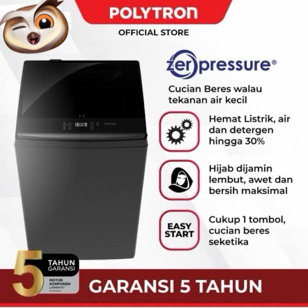 Mesin cuci polytron 1 tabung 7 kg Mesin cuci polytron paw 75518 Mesin cuci 1 tabung 7kg polytron