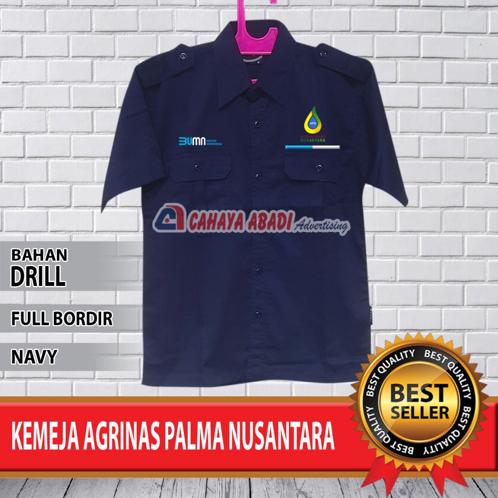 Kemeja BUMN Agrinas Palma Nusantara APN Baju BUMN Agrinas Palma Nusantara Seragam BUMN APN Navy
