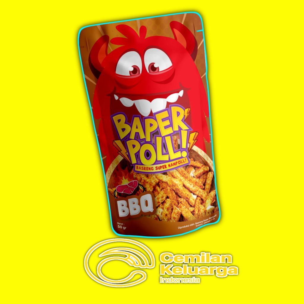 

Basreng Super Nampol Rasa BBQ Kriuk Baper Poll Kemasan 50gr