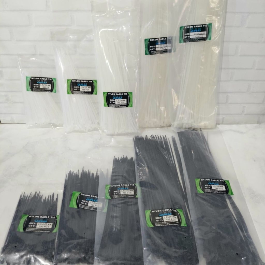 

[ SATUAN ] KABEL TIES PUTIH HITAM 10 CM 15 CM 20 CM 25 CM 30 CM / CABLE TIES KABEL TIS