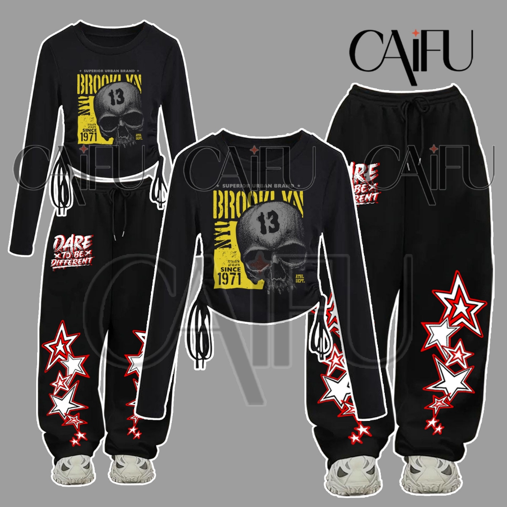 Setelan Outfit Skena Remaja Kekinian Celana Skena Dare to Be Different x BROOKLYN