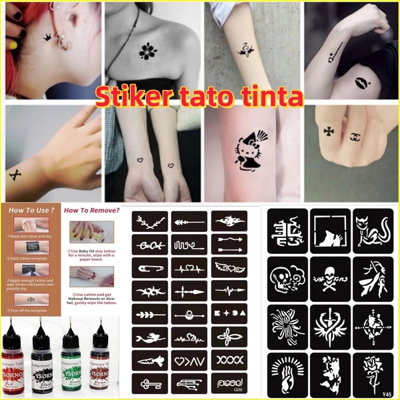 10ml cairan tato temporer tinta tato tahan air yang tahan lama cairan tato non-reflektif tahan lama