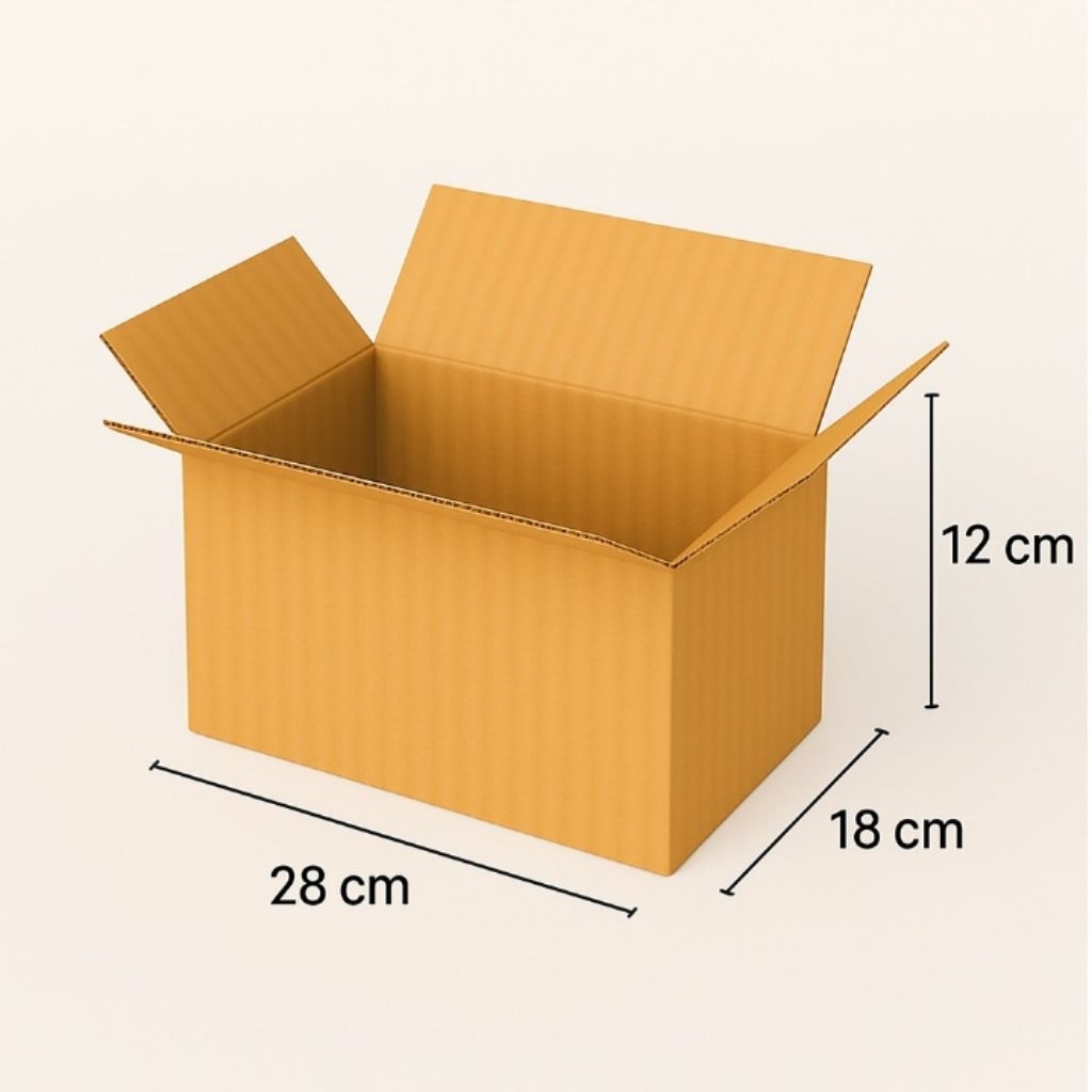 

Kardus packing ukuran 28 x 18 x 12cm polos luar dalam