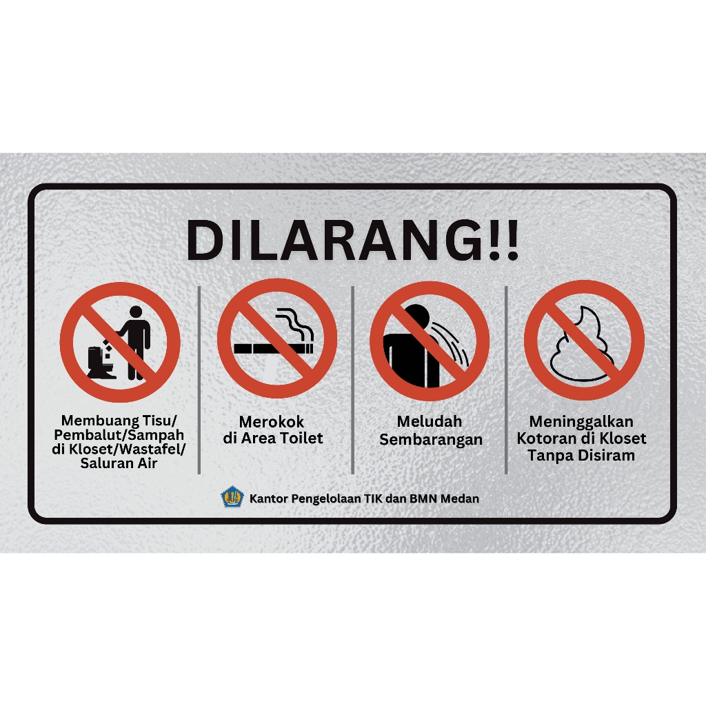 

818 - Stiker Himbauan (Dilarang) di Toilet, Sticker Vinyl, Premium, Tahan Air, Premium dan MUrah